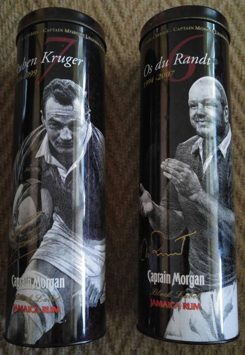 Captain Morgan Legends of Rugby Tins No 6 & 7 RUBEN KRUGER / OS DU RANDT